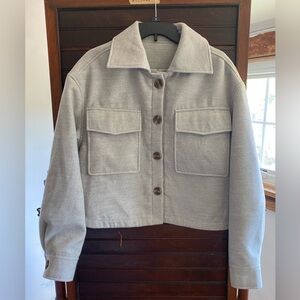 Crop Faux Wool Shacket